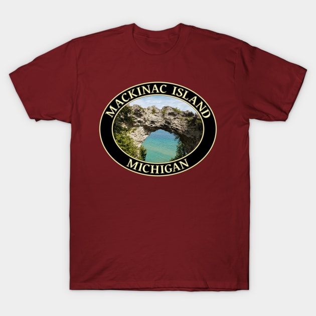 Arch Rock on Mackinac Island, Michigan T-Shirt by GentleSeas